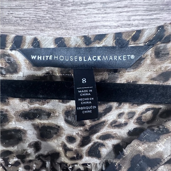 White House Black Market Leopard 🐆 Print V-neck A-line Dress - Picture 9 of 11